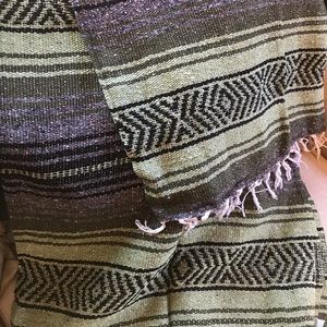 Mexican Blanket with Army Green, Khaki, Ch…